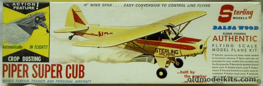 Sterling Piper Super Cub Crop Duster / Dusts Crops In Flight - 18 inch Wingspan, A7-98 plastic model kit